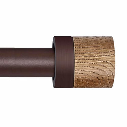 1 Pack Boho Rustic Adjustable Wood Curtain Rod 32-45 Inch, Bronze - color: Bronze, size: 32"-45"|1 PACK