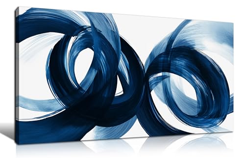 MXUNYZ Blue Abstract Canvas Wall Art Bedroom Modern Minimalist Wall Decor - color: Blue, size: 40"L x 20"W