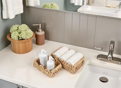 Kriitools Scalloped Toilet Paper Storage Basket for Over Toilet Shelf - size: Small