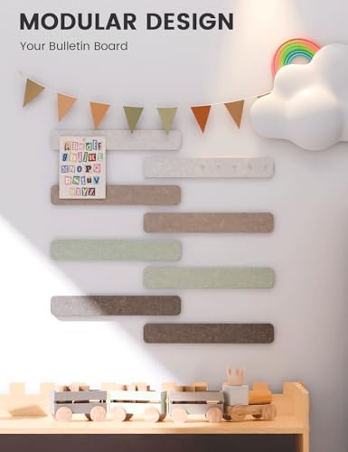 Fluxynara 13" x 2" Felt Wall Panels, Linen Dusk - color: Linen Dusk, size: 8-pack