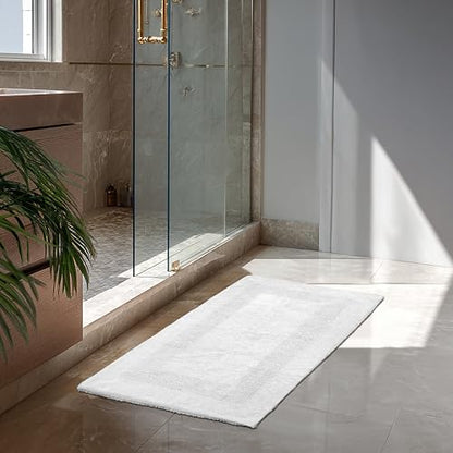 COTTON CRAFT 2 Pack Reversible Bath Mat - Soft Plush Bath Rug -20x30- White - color: White, size: 20x30 Inches