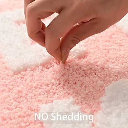 QJHOMO Get Naked Bath Mat Cute Pink Girly Bathroom Rug Non Slip, 16" x 24" - color: Pink and White, size: 1'4" x 2' (Rectangular)
