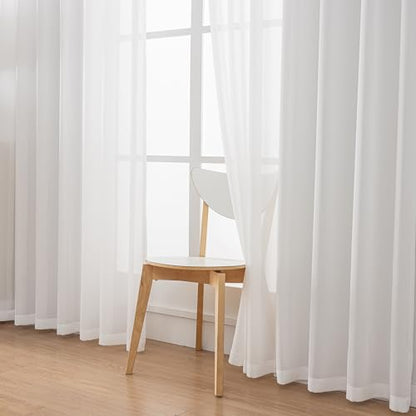 Pinch Pleated Sheer Curtains 84 Inch 2 Panels for Living Room Bedroom - color: 2-off White, size: 52"W x 84"L (Pack of 2)