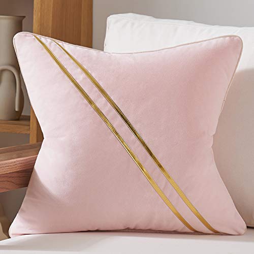 Avigers Throw Pillow Cover 18 x 18 Inch, Pink, Velvet, Hidden Zipper - color: Pink, size: 18" x 18" (Pack of 1)