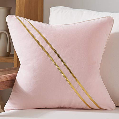 Avigers Throw Pillow Cover 18 x 18 Inch, Pink, Velvet, Hidden Zipper - color: Pink, size: 18" x 18" (Pack of 1)