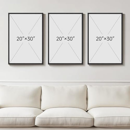 Large Framed Black and White Modern 3D Abstract Wall Art Set - color: Black and White, size: 20"w X 30"h X 3pcs