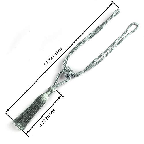 2 Pack Curtain Tiebacks Handmade Tassel Rope Curtain Holdbacks - color: Light Blue, size: 2p