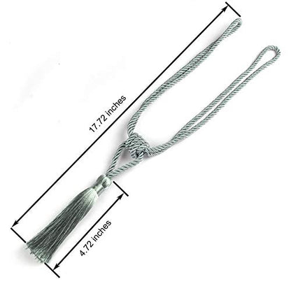2 Pack Curtain Tiebacks Handmade Tassel Rope Curtain Holdbacks - color: Light Blue, size: 2p