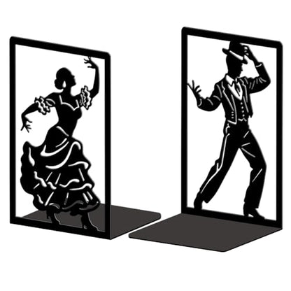 Peacoblue 5.3"x4.3"x7.9" Metal Bookends, Heavy Duty Book Ends for Shelves - style: Spain Flamenco Dance