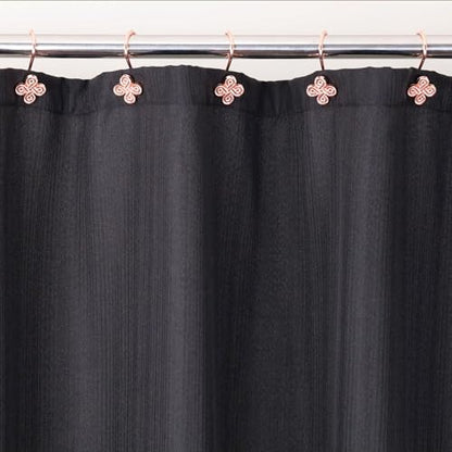 Rose Gold Shower Curtain Hooks: Rust Proof Metal Curtain Rings, 12Pcs - color: Rose Gold