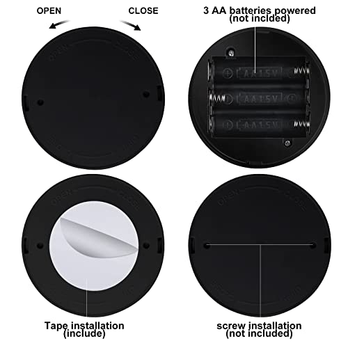 Hortsun 6 Pack Battery Operated LED Wireless Spotlight, 13 Color RGB, Black - color: Black, style: Battery Powered