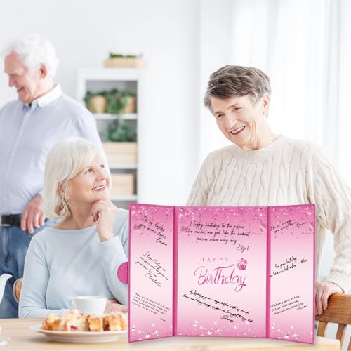 Crenics Hot Pink Happy Birthday Guest Sign in Book Alternative 18" x 12" - color: Hot Pink