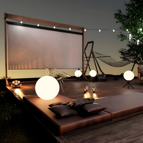 Lightdot Globe Floor Lamp, 12-Inch LED Ball Light 3000K with Tripod Base - color: 15.7''Warm White