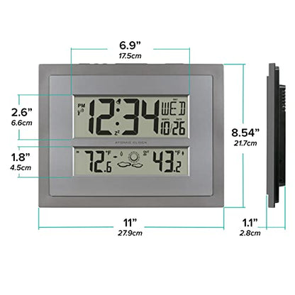 La Crosse Technology 512-85937 Gray Atomic Digital Clock with Temperature - size: Medium