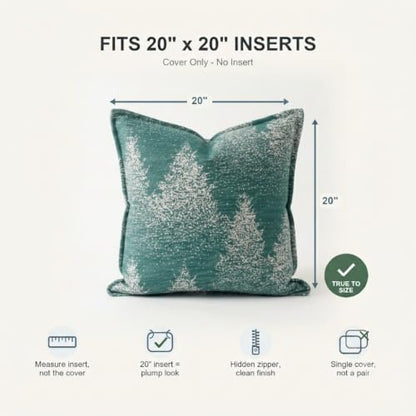 SanVia Designer Cotton Throw Pillow Covers 20x20 for Nooks, Beds & Sofas - color: Pine Green, size: 20" x 20" (Pack of 1)