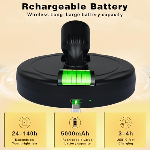 Mini Rechargeable LED Spotlight, spot Lights Indoor,Plant Light - color: Black