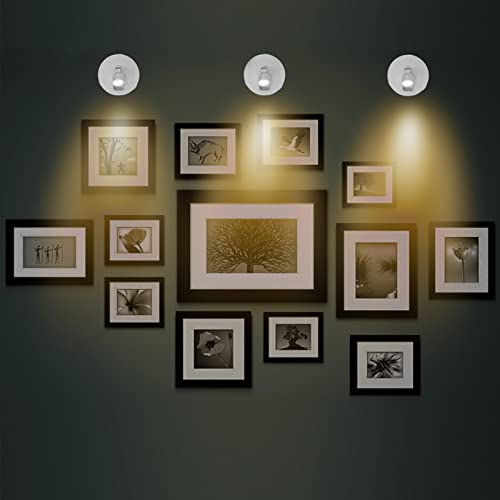 Battery Operated LED Spotlight, Indoor Picture Plant Spot Lights - color: White