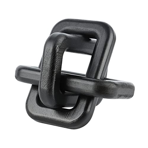 Wood Knot Home Decorations - Handmade Wood Chain Link Decor for Living Room, Farmhouse, Entry, Shelf, Coffee Table - color: Black