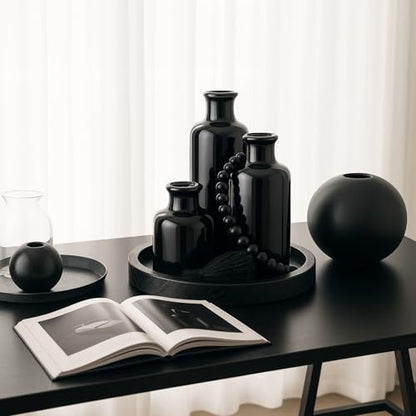 5 Pcs Coffee Table Decor Set, Black - color: Black