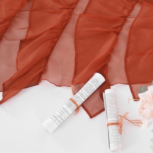 PearAge Ruffled Voile Semi Sheer Curtain Valance, Kitchen Living Room Shabby Chic Ruffle Valance Curtains, Girls Daughters Bedroom Cascade Window Valance 52x26 Inches (Red-Triangle) - color: Red