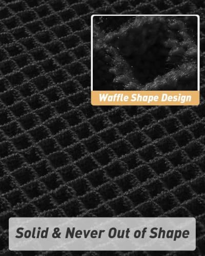Upgraded Waffle Bath Mat Runner Absorbent Non Slip Bathroom Mat, 2' x 4' - color: Black, size: 2' x 4'