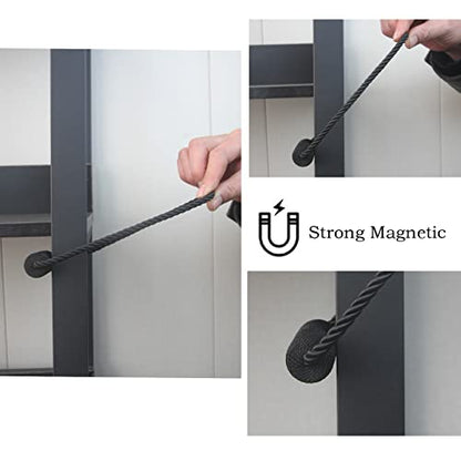 Magnetic Curtain Tiebacks Decorative Holdbacks Rope Tie Back Drapes Hangtty - color: Black