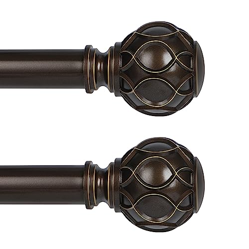 TANGWIN Farmhouse Curtain Rod Adjustable,Heavy Duty Boho,18-45,Bronze,2Pack - color: Antique Bronze, size: 18-45" & 2pack