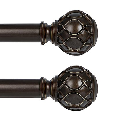 TANGWIN Farmhouse Curtain Rod Adjustable,Heavy Duty Boho,18-45,Bronze,2Pack - color: Antique Bronze, size: 18-45" & 2pack