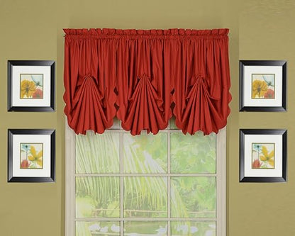 Today's Curtain, Orleans Scallop Curtain, Brick Red Fan Insert, 30" W x 40" L, Brick Red - color: Brick Red, size: 30"W x 40"L (Pack of 1)