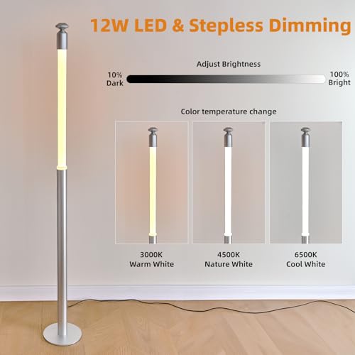 Modern LED Corner Floor Lamp, Slim Minimalist Floor Lamp