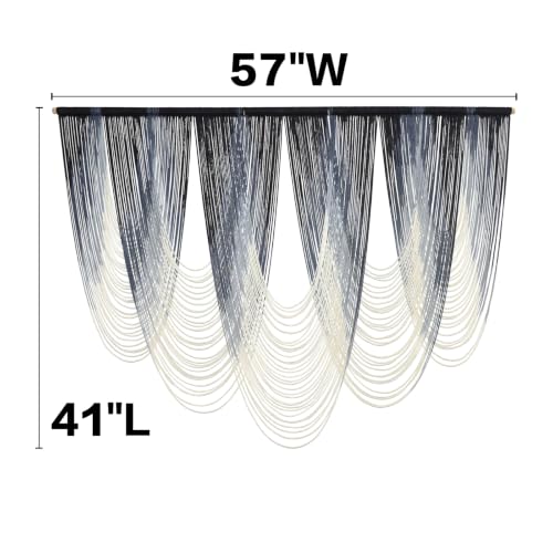 Macrame Wall Hanging Dip-Dyed Navy Blue Boho Wall Art Yarn 57" W*41" L - color: Navy Blue