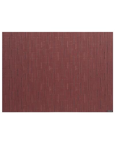 Chilewich Bamboo Placemats Set of 4, Woven Rectangle Placemats - color: Cranberry, size: 14"x19"