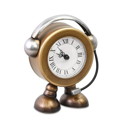 Ikee Design Gold DJ Desk Clock Modern Mantel Small Table Clock
