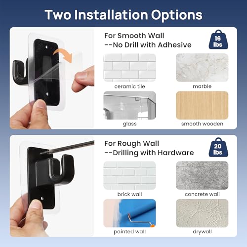 ENJOYBASICS 2 Pack 48-84" No Drill Curtain Rods, Renter Friendly, Black - color: Black, size: 27-90"