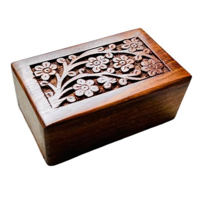 Handcrafted Wooden Urn (X-Small Size) Beautiful Unique Tree of Life Rosewood Design - Urns for Human or Pet Ashes (X-Small) - size: Small