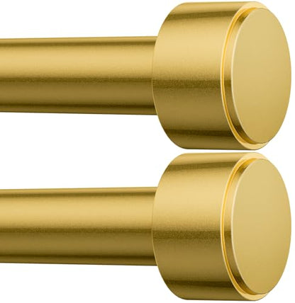2 Pack Curtain Rods for Windows 32-96 Inch, 1 Inch Adjustable Flash Gold Curtain Rod Set with Brackets, Easy Install - color: Flash Gold, size: 32"-96"/2 Pack