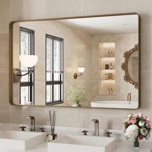 WEER Bathroom Vanity Mirror Bronze 48X30 Inch - color: Bronze, size: 48"L x 30"W