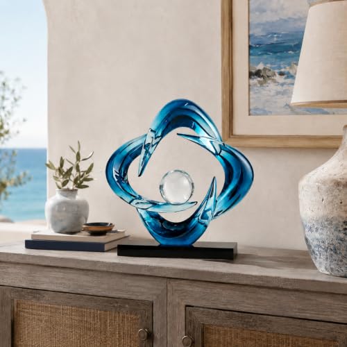 Abstract Art Sculptures Living Room Book Shelf Decor - color: Blue