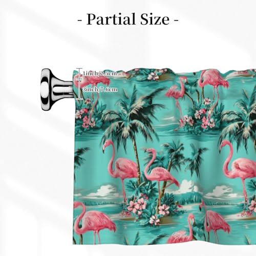 Flamingo Curtain Valance 54x18 Inches Window Treatment Rod Pocket Valance for Kitchen Bathroom Bedroom - color: Flamingo