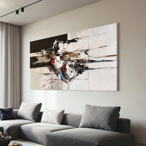 YISXINOAG Black And White Industrial Canvas Wall Art Decor For Living Room - color: grey black, size: 48"L x 24"W