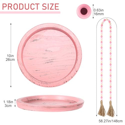 5 Pcs Coffee Table Decor Set, Pink - color: Pink