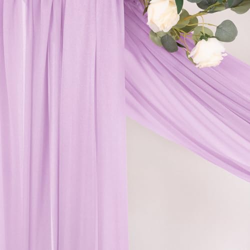 Sheer Gauze Wedding Arch Draping Fabric 29" x 20 FT 2 Panels Lilac - color: Lilac, size: 29"w x 240"l (Pack of 2)