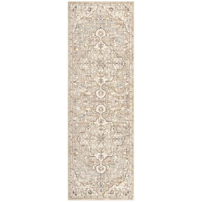 Pauwer Hallway Runner Rug 2x6, Washable Boho Kitchen Runner, Beige Brown - color: Beige Brown, size: 2' x 6' (Runner)