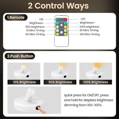 Wireless Spotlight Battery Powered, Rechargeable Plant Spot Light Indoor - color: chargeable White