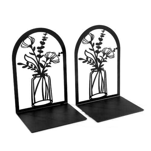 3Pairs Vase Flower Hollow Iron Bookends - color: 3pc Style B