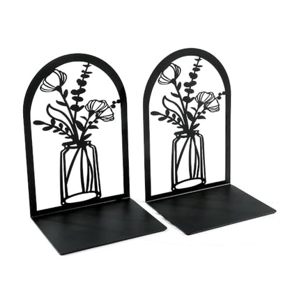 3Pairs Vase Flower Hollow Iron Bookends - color: 3pc Style B