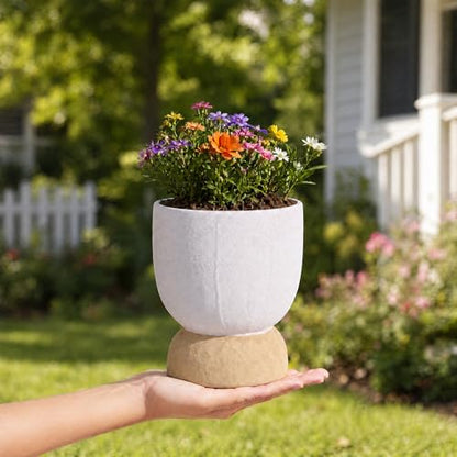 DREAMLOOM 6.4Inch Coarse-Grained Terracotta Pots for Succulents, 2Pcs Flower Planters with Drainage Holes, Bonsai, Cactus Aloe, Herbs, Orchid, Rustic Color - color: Two-tone