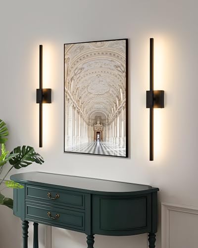 Rayogale Black 36 Inch Battery Operated Wall Sconce with Remote Control - color: Black, size: 36 Inch(2 Pack)