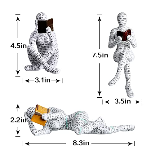 Reading Lady Statue, Lady Statue Decorative Female Figurine Thinker Statue Aesthetic Sculpture for Room, Bookshelf, Desk, Modern Abstract Decor - style: D