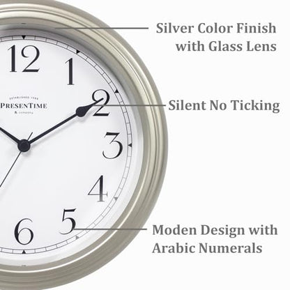 Presentime Chic Home Collection 10" Molly Clock - color: Silver